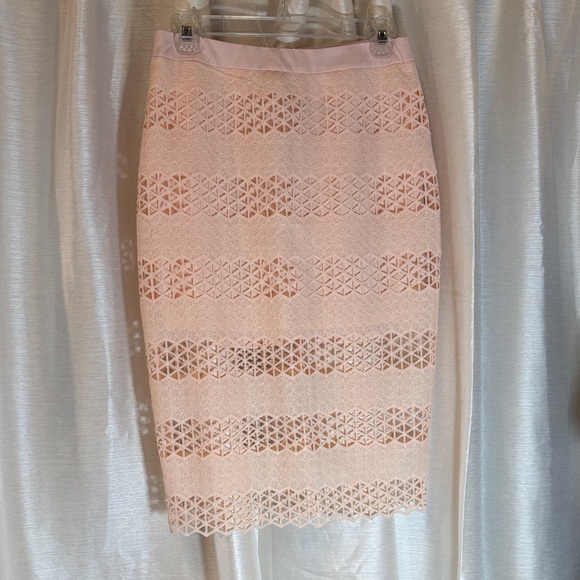 ASTR the Label Blush Pink Lattice Lace Pencil Skirt Medium - Picture 2 of 8
